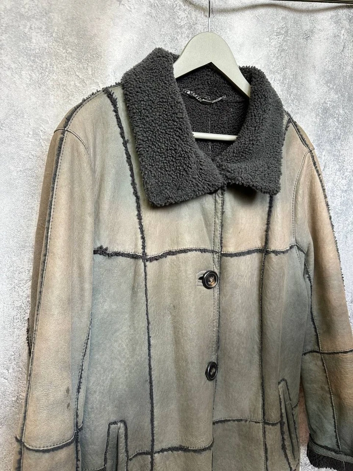 RRP 1900$ Werner Christ Patchwork Shearling Coat Size 50 Made in Germany - Image 4 of 4