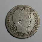1910 P SILVER BARBER QUARTER NICELY CIRCULATED 25 CENTS COIN 🇺🇸