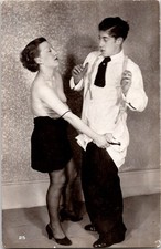 Niña desnuda hombre francés mujer desnuda Biederer original antigua c1925 foto postal