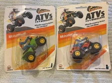 Vintage NOS Zee Toys 1986 ATV Grippers Red Quad & Green Kawasaki Quad 4 Wheelers