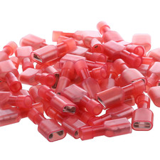 Red Female Spade Connector 22,20,18,16 Awg/Gauge Disconnect Crimp Terminals