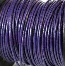 Genuine Leather Smooth Round Cord Dk. Purple/Violet, 2mm 50 Meter Roll