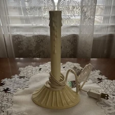 Candolier Electric Drip Candle Ivory Plastic, Vintage Single Light