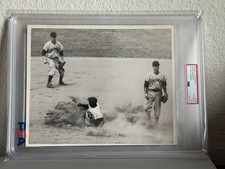 JACKIE ROBINSON 1953 TYPE 1 PSA PHOTO - Action Slide with News Write Up - RARE