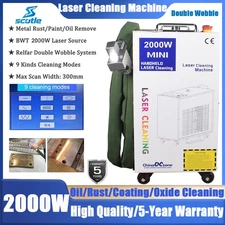 US Stock 2000W Handheld Fiber Laser Remove Machine for Metal Rust Oil Cleaning
