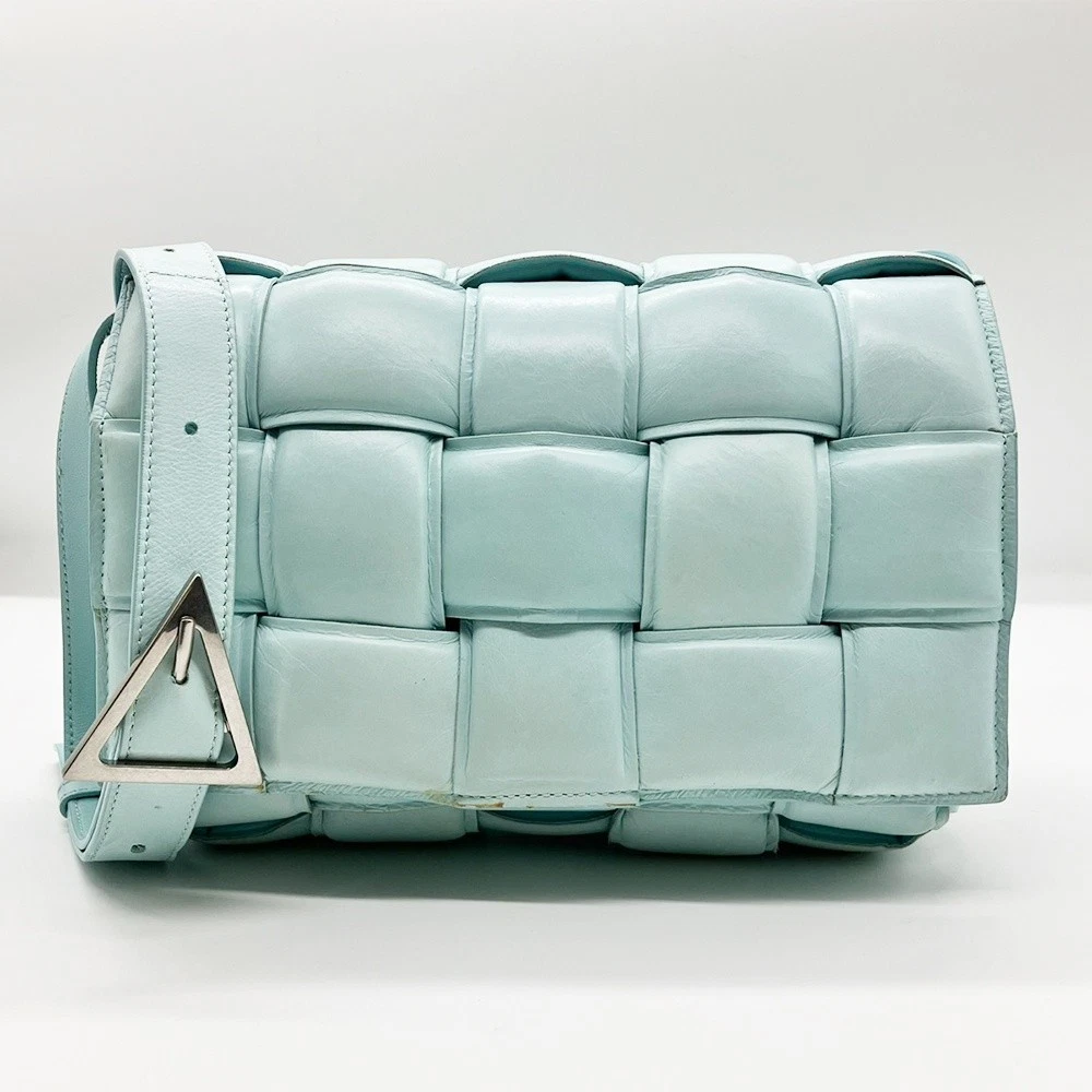 Bottega Veneta — BOTTEGA VENETA Padded Cassette Shoulder Bag Maxi INTRECCIATO Light Blue B Rank