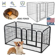 6 Panels Dog Pen Pet Playpen Kennel Fence Puppy Exercise Barrier Outdoor Indoor