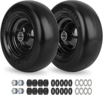 Durable Puncture-Proof 11x4.00-5 Tire & Wheel for Zero Turn Mowers   2 Pack