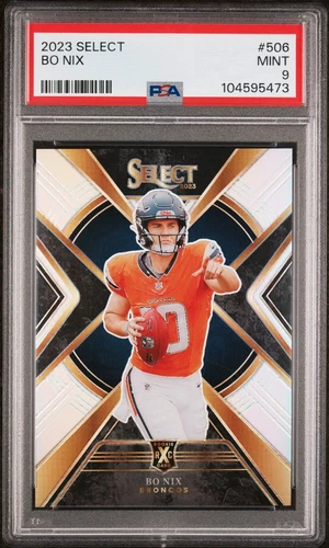 2023 Panini Select - Bo Nix XRC Silver Prizm PSA 9 RC Broncos 📈 MVP-to-be?