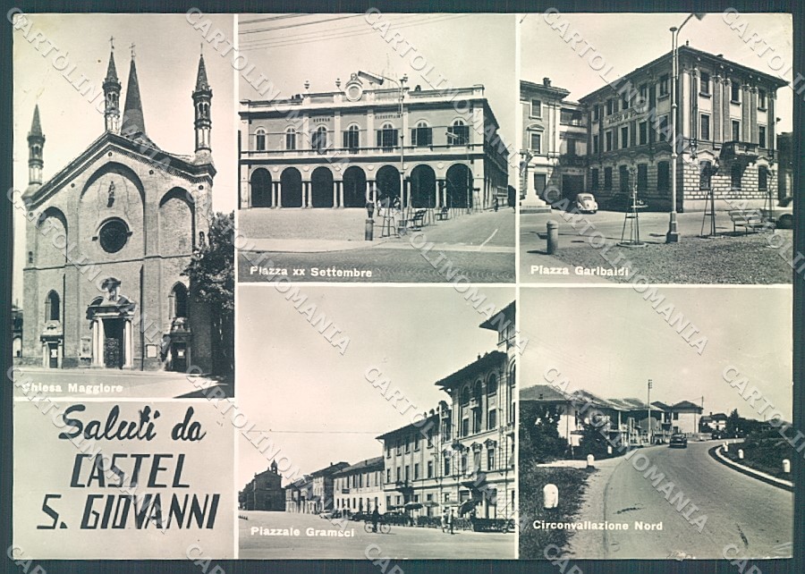 Piacenza Castel San Giovanni Chiesa Maggiore saluti da Foto FG cartolina JK3626