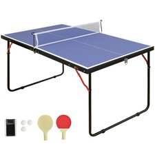 Mid-Size Table Tennis Table Foldable Portable 4ft Ping Pong Table Set with Net