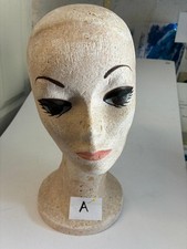 De colección Usado Años 60 Plástico Personalidades Todas Espuma de Poliestireno Peluca Soporte Muchos Agujeros de Alfiler
