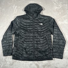 The North Face Puffer Jacket Mens L Black Hood Thermoball Primaloft Lightweight