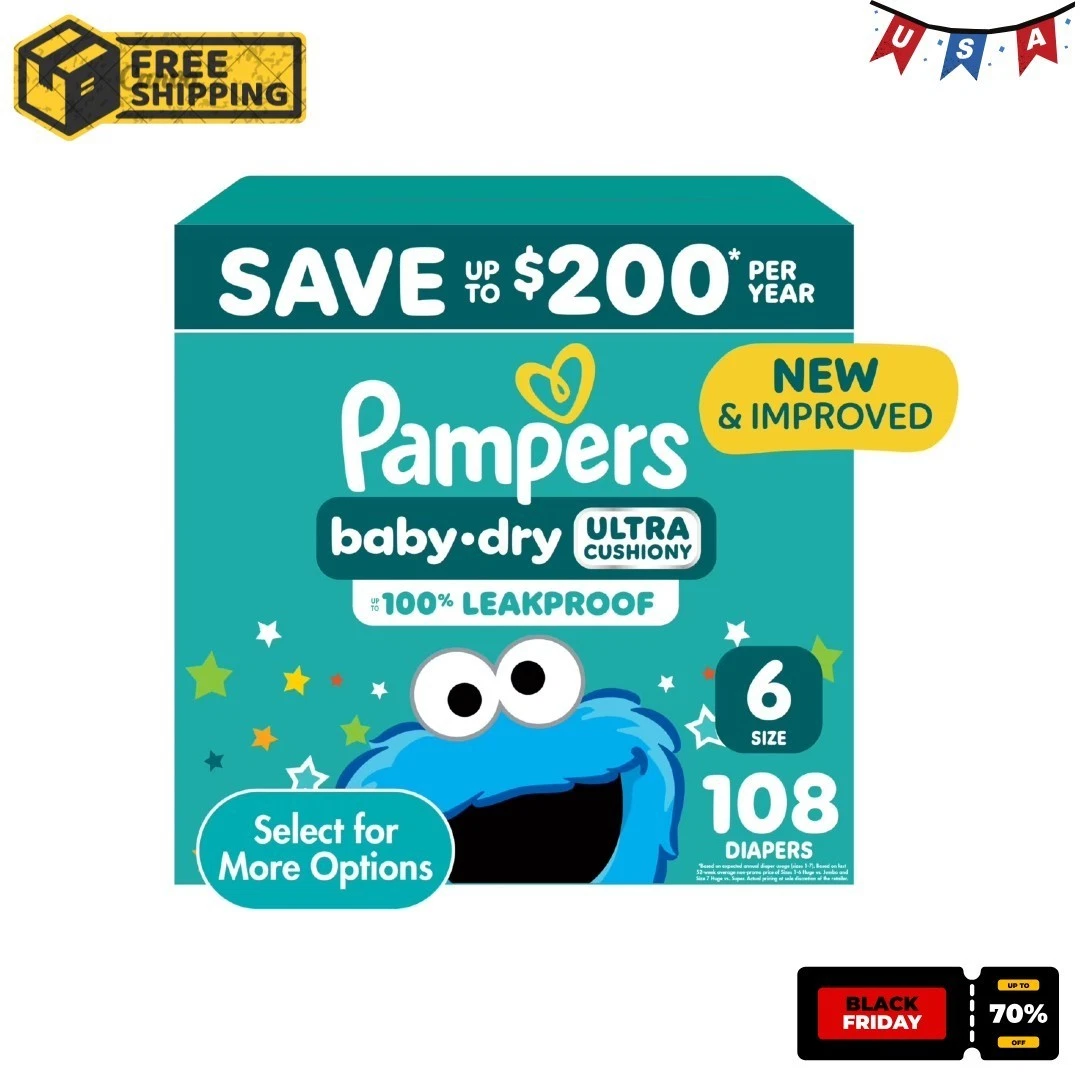 Pampers Baby Dry Baby Diapers Size 6, 108 Count
Opens in a new window or tab