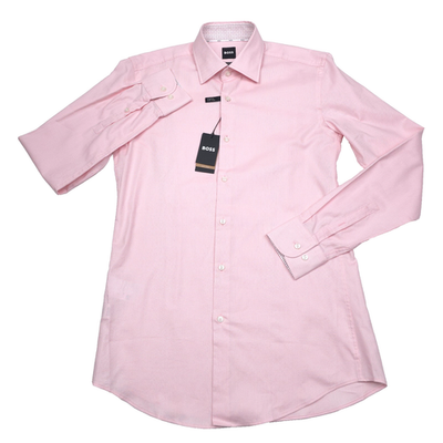 hugo boss pink dress shirt Hugo Boss Hank Kent Dress Shirt Mens Size Small (15 | 38) Slim Light Pastel  Pink