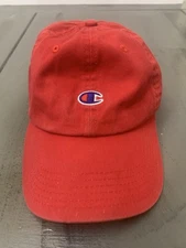 Champiom Hat Strapback Red Cap Adjustable Mens Dad OSFA Logo