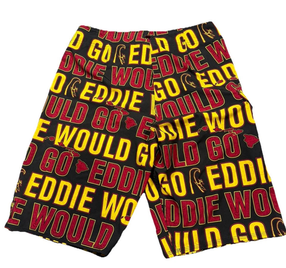 Pantalones Cortos Quicksilver Hawaii Eddie Aikau WOULD GO Estampado Completo Surf Talla 32 Foto 3 de 4
