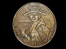 NE27120 NOS VINTAGE 1970s DRINK COCA-COLA AT FOUNTAINS SODA BELT BUCKLE