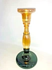 Rare 1924 FENTON 549 Stretch Candlestick Grecian Gold Black Base 8"