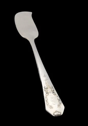 Gorham Madame Jumel Sterling Large Flat Solid Butter Knife 5", Mono "S"