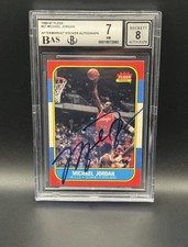 1986-87 Fleer  Michael Jordan #57 (RC) BGS 7 with BAS Auto!