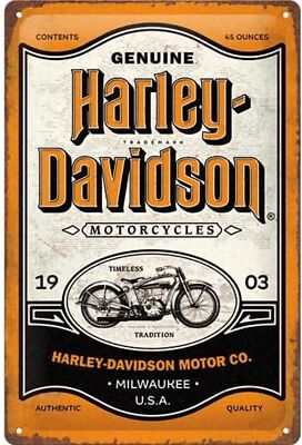 Nostalgic-Art - Blechschild 20 x 30cm - Harley-Davidson - Genuine Motorcycles Mi