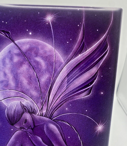 Piastrella fata petalo luna Jessica Galbreth 8x10 ceramica da appendere fantasia viola - Foto 11 di 18