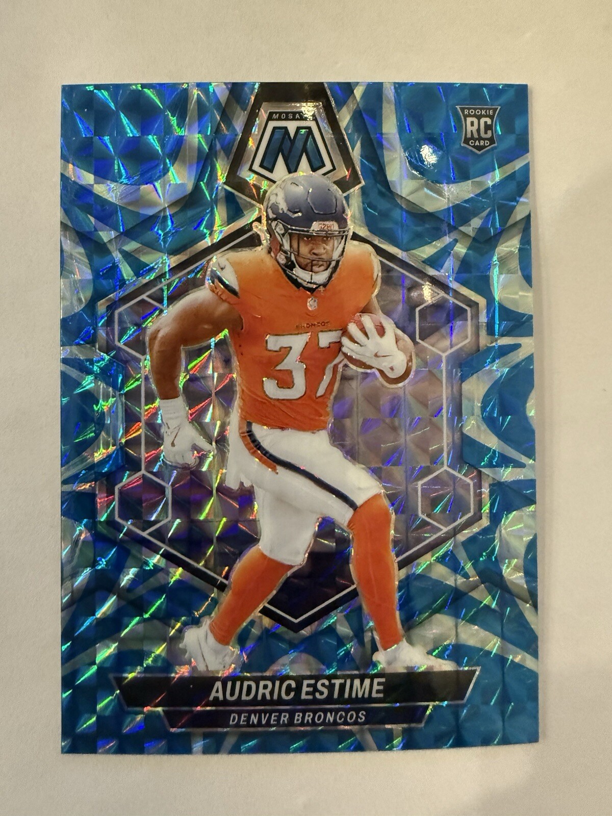 2024 Panini Mosaic #392 Audric Estime Mosaic Reactive Blue