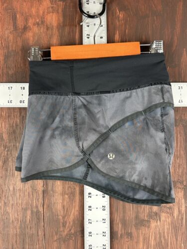 Lululemon Speed Up Shorts Running 2 Inch Black Gray Workout Gym Stretch Women 8