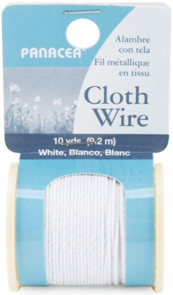 Panacea Cloth Covered Spool Wire 30ft//Pkg-White