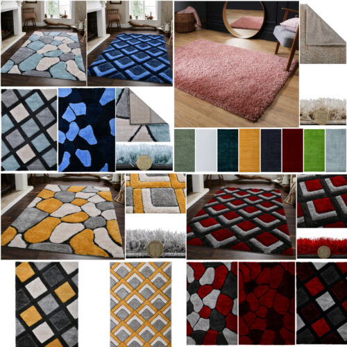 Alfombra brillante multicolor grande 200x290 cm alfombras de diseñador peluda sala de estar - Imagen 1 de 121
