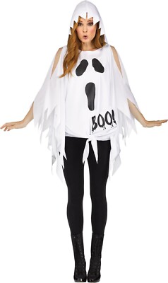 Adult Ghost Poncho Costume One Size