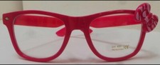 Kitch Pink Bow Novelty Clear Lens Glasses