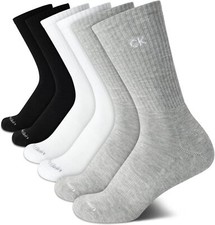 Calvin Klein Women's Socks - Cushion Athletic Crew 4-10, Grey Assorted