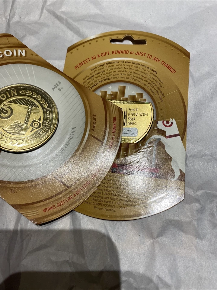 Lote de 2 MONEDAS DE ORO TARGET 2015 Bullseye Dog tarjetas de regalo coleccionables (sin valor) Foto 4 de 4