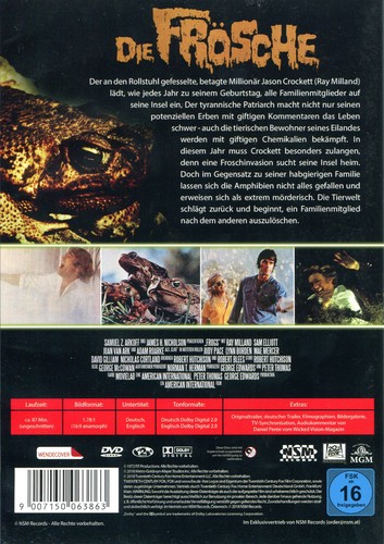Frogs , 100% uncut , DVD , new and sealed , Sam Elliott , Ray Milland - Picture 2 of 2