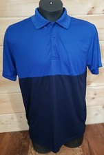 CHEROKEE MENS COLORBLOCK ROYAL BLUE/NAVY ACTIVE MESH POLO SHIRT SIZE L NWT
