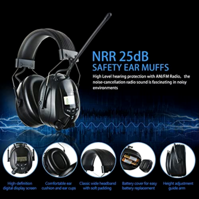 Noise Cancelling Headphones For Adults ZOHAN Digital AM/FM Stereo