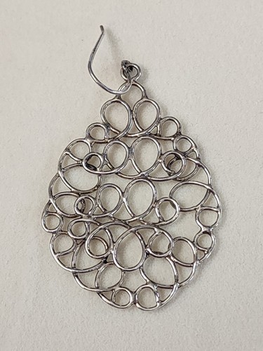 Vtg SILPADA 925 Sterling Silver Mesh Woven Scribble Daydream Drop Earrings 7.60g - Picture 2 of 6
