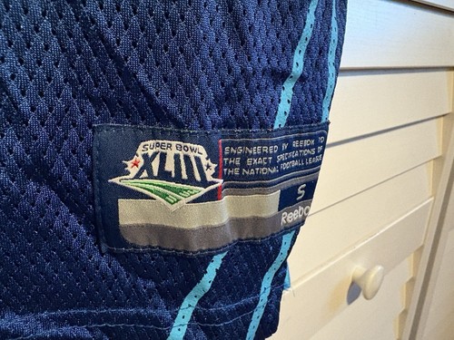 Maglia Reebok Super Bowl 43 XLIII uomo piccola Tampa Bay NFL calcio sul campo blu - Foto 6 di 12