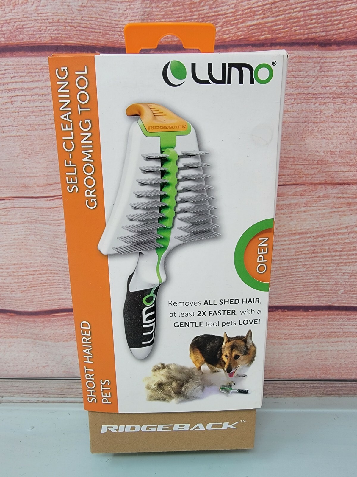 Lumo Selfcleaning Pro Grooming Tool Brush for Short Haired Dogs and
