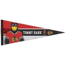 CHICAGO BLACKHAWKS TOMMY HAWK MASCOT PREMIUM QUALITY PENNANT 12