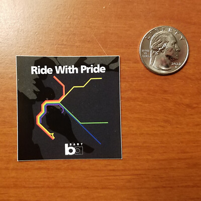 Bay Area Rapid Transit BART 50th Ann. Mini Stickers - Ride With Pride ...
