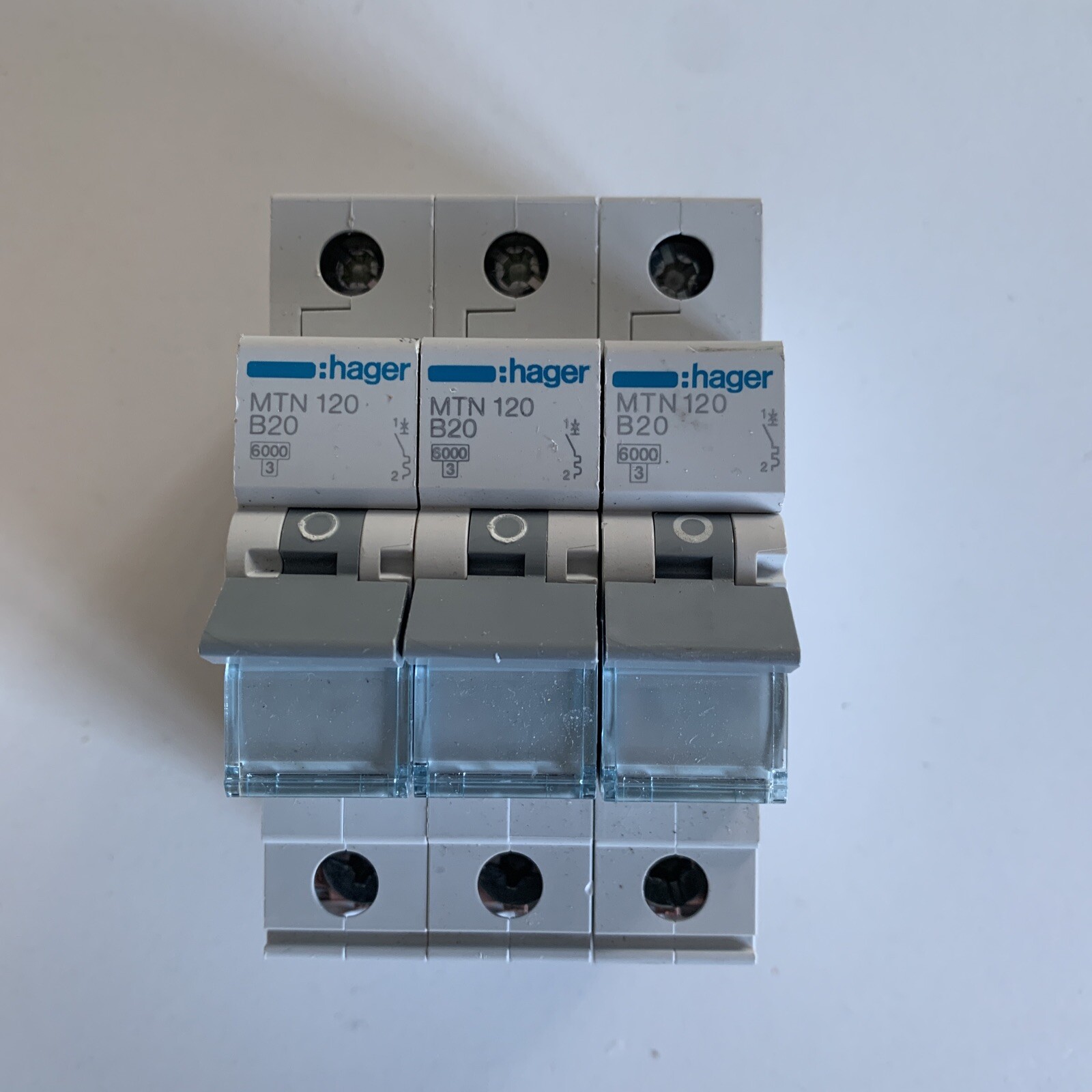 Hager MCB 20 Amp Single Pole Circuit Breaker Type B 20A B20 MTN120