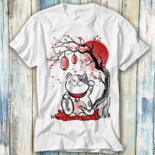 Lucky Cat Maneki Neko Sakura Tree Chinese T Shirt Meme Gift Top Tee Unisex 859