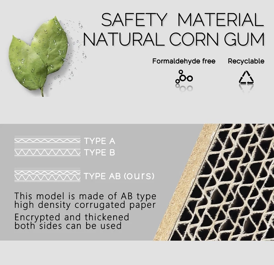 Cat Scratching Board Hexagon Scratcher Bed Track Toy Ball Double Layer Cardboard - Image 3 of 4