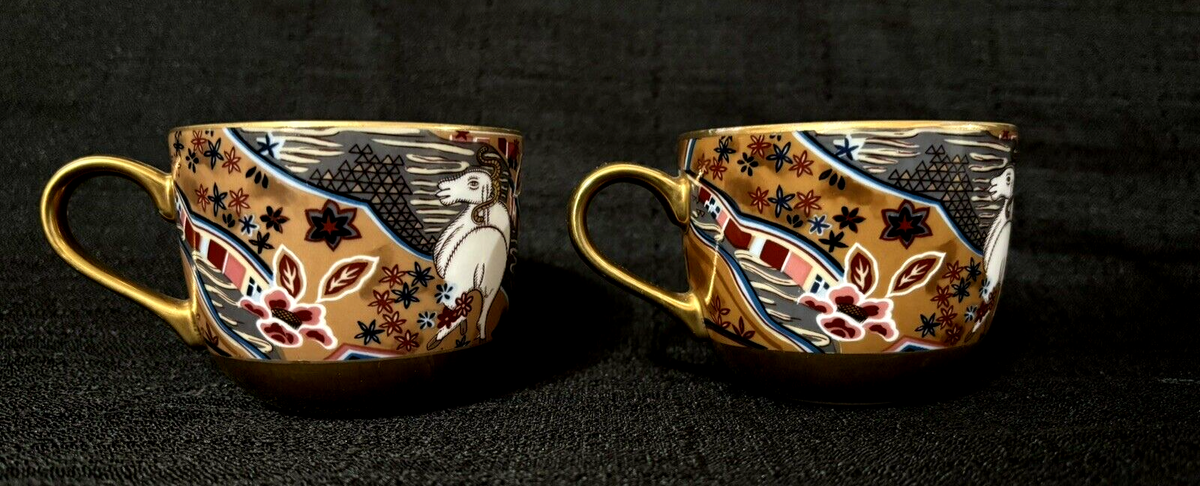 A Pair of Yukiko Hanai by Marui Multicolor Asian Design Gold Tone