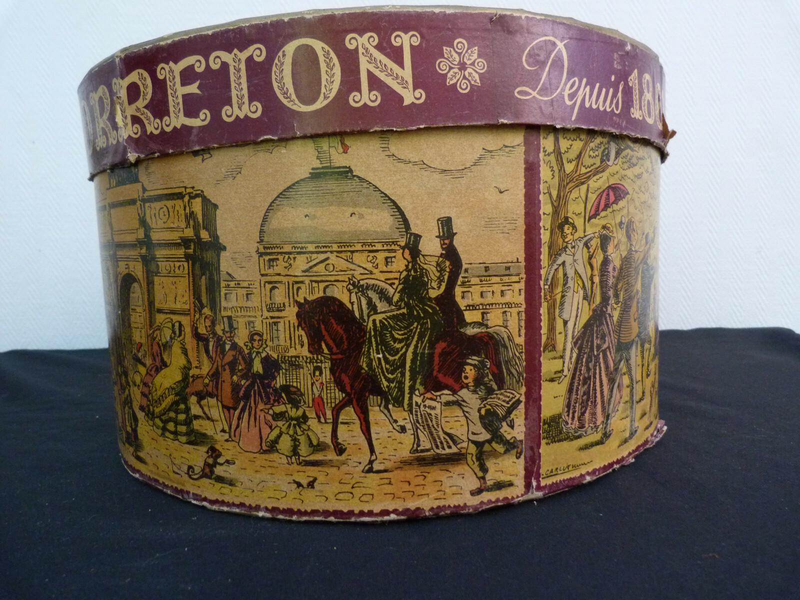 ANCIENNE BOITE À chapeau en cuir pour haut-de-forme EUR 95,00 - PicClick FR