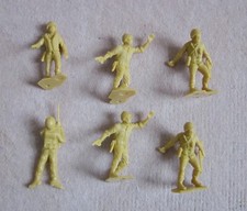 6 RECAST MARX 54MM BATTLEGROUND SERIES 1 WW2 GI's U.S. SOLDIERS IN MARINE TAN