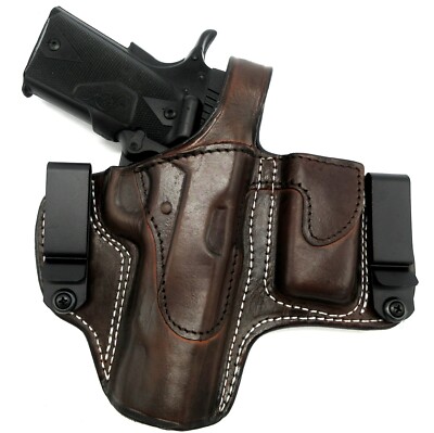 Right Hand Dual Clip IWB OWB Holster with Mag Carrier for 5'' 1911 Without Rail